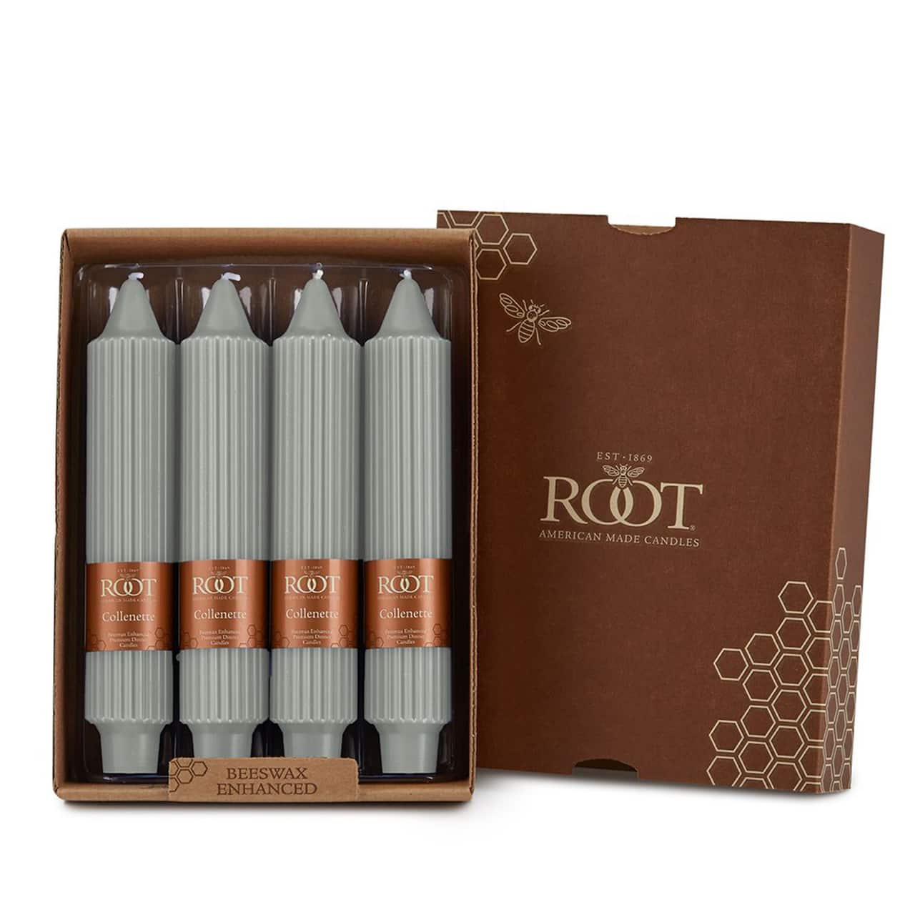 Root Candles 7" Unscented Grecian Collenette Taper Candles, 4ct.